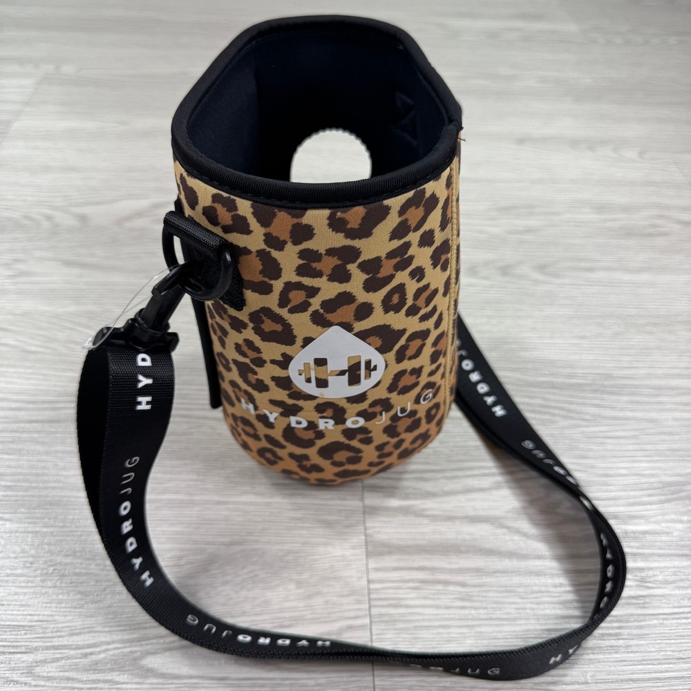 HydroJug Pro Sleeve Leopard Print Neoprene Water Bottle Carrier Strap Pocket